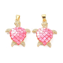 Colgantes de circonita cúbica transparentes micro pavé de latón chapado en oro real 18k&nbsp;X-KK-D004-05G-E
