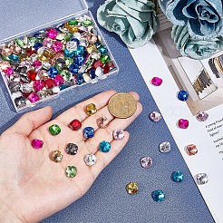 192 Stück 12 Farben Glas Strass Cabochons&nbsp;GLAA-PH0004-35