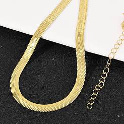 Collane con catena a serpente piatta in acciaio inossidabile 201 da 6 mm per donne e uomini&nbsp;NJEW-Z089-01GP