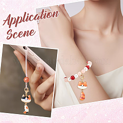 8 pendentif décoratif en alliage émaillé en forme de chat&nbsp;HJEW-YW00547