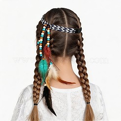 1 Stück Boho Federn Stirnband Haarverlängerung Kopfbedeckung&nbsp;AJEW-DJ0001-51B