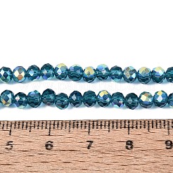 Brins de perles rondelles en verre transparent plaqué couleur AB&nbsp;EGLA-T029-4mm-10G