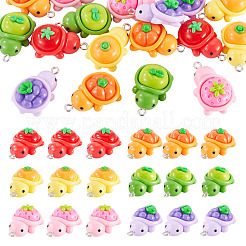 24pcs 6 couleurs pendentifs en résine opaque&nbsp;CRES-TA0001-78
