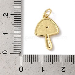Herbstthema Rack Plating Messing Zirkonia Anhänger&nbsp;KK-Z056-32G-03