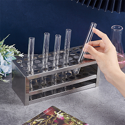 Présentoirs de tubes à essai en acier inoxydable 201 à 40 trou&nbsp;AJEW-WH0348-165B