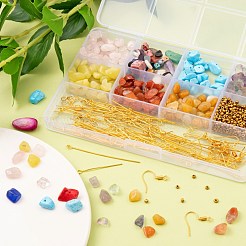Kit zum Selbermachen von Ohrringen aus gemischten Steinsplitterperlen&nbsp;DIY-FS0002-38