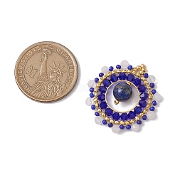 Pendentifs tissés en lapis-lazuli naturel&nbsp;PALLOY-MZ00366-04