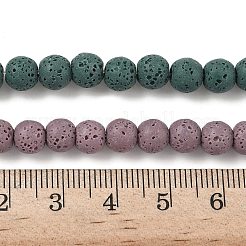 Brins de perles en porcelaine imitation pierre de lave faites à la main&nbsp;PORC-P032-06M
