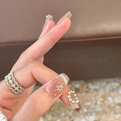 Faux ongles en plastique à motif de flocon de neige de Noël&nbsp;PW-WG5E749-01