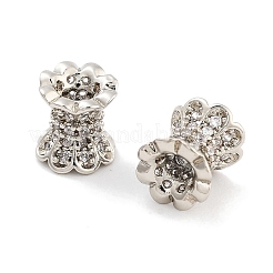 Laiton micro pavé de perles de zircone cubique claires&nbsp;KK-P271-39A-02