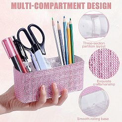 Boîtes de rangement en plastique à strass à 3 compartiment&nbsp;AJEW-WH0752-784B