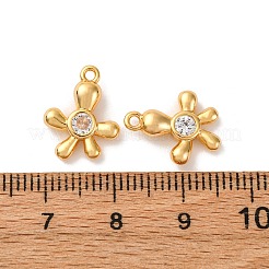 Pendentifs avec zircon cubiques à micro-pavés en laiton&nbsp;KK-K382-60G