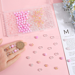 300pcs 5 couleurs perles de verre transparentes&nbsp;GLAA-SC0002-42A