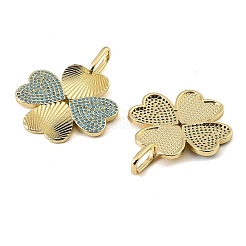 Colgantes de circonita cúbica azul cielo con micro pavé de latón&nbsp;CU-CBA6938-07G-07