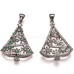 Pendentifs avec zircon cubiques à micro-pavés en laiton&nbsp;ZIRC-F086-03B