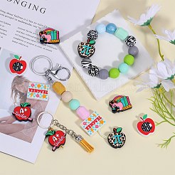 10 Stück 5 Stile Lehrertags-Silikon-Fokalperlen&nbsp;SIL-SZ0001-70