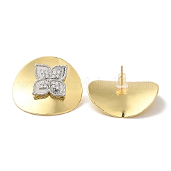 Aretes de corchete de circonita cúbica transparente con micro pavé de latón enchapado en cremallera&nbsp;EJEW-B062-01GP-01B