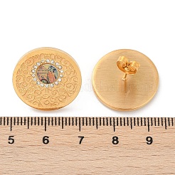 Boucles d'oreilles à tige en acier inoxydable 304 avec strass&nbsp;EJEW-Z089-22G