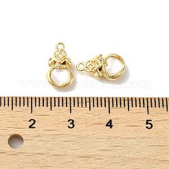 Portafortuna in ottone con ciondoli a forma di cuore con conchiglia&nbsp;KK-B079-18G