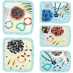 1200 pièce 6 styles de perles en plastique opaques et transparentes&nbsp;KY-SZ0001-51