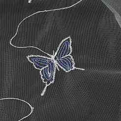 Tessuto in tulle a rete di poliestere con motivo a farfalla&nbsp;DIY-WH0308-319A