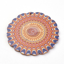 Gros pendentifs en bois imprimés&nbsp;X-WOOD-S037-097