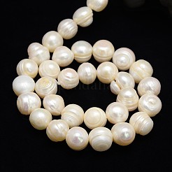 Fili di perle di perle d'acqua dolce coltivate naturali&nbsp;PEAR-L001-F-14-01-X