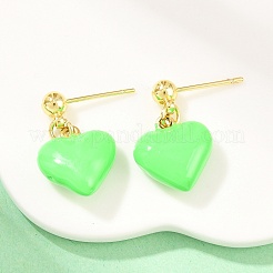 Valentinstag-Herzohrstecker aus Messing und Emaille&nbsp;EJEW-Z164-19G-04
