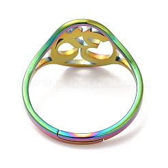 Anello regolabile yoga in acciaio inossidabile 304 con placcatura ionica (ip) per donna&nbsp;RJEW-M149-24RC