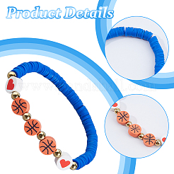 24 bracelet extensible en perles heishi en argile polymère&nbsp;BJEW-DC00017
