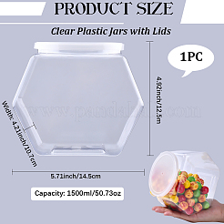 Barattoli di perline esagonali in plastica con tappo a vite e coperchio bianco&nbsp;CON-WH20029-001A