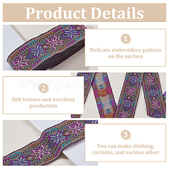 Ruban de broderie de fleurs en polyester de style ethnique de 7 m&nbsp;OCOR-WH0091-43