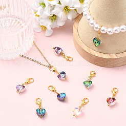 Decorazioni pendenti in vetro da 24 pz 6 stili&nbsp;HJEW-YW00497