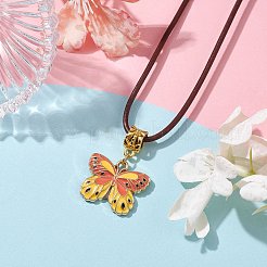 Colliers à pendentif papillon en alliage émaillé&nbsp;NJEW-JN04580