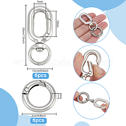 12 Stück 2 Stile Legierung Drehverschlüsse & Messing Federtor Ringe Kits&nbsp;FIND-PH0029-40P