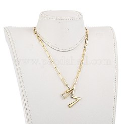 Collares colgantes de bloqueo de mosquetón de tornillo de latón&nbsp;NJEW-JN03011-04