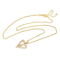 Colliers avec pendentif en forme de cœur vierge Marie en zircone cubique transparent en laiton pour femmes&nbsp;NJEW-D306-04G-A