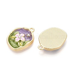 Anhänger aus Strass-Emaille mit Gestellbeschichtung&nbsp;ENAM-N065-08KCG