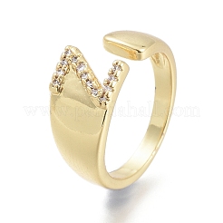 Anneaux de manchette en laiton micro pave zircone cubique&nbsp;RJEW-F103-13Z-G