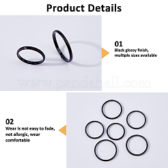 24pxcs 6 Stile 2mm polierter schlichter Kuppel-Fingerring für Mädchen und Frauen&nbsp;RJEW-DC0001-21