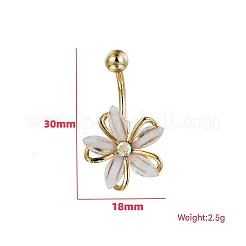 Bauchnabelpiercings aus Messing mit Zirkonia in Blumenform&nbsp;FS-WG56D26-01