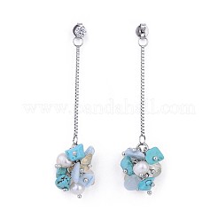 Puce turquoise synthétique&nbsp;EJEW-JE03227-03