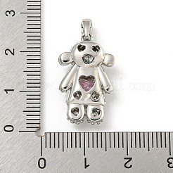 Anhänger aus Messing mit Gestellbeschichtung aus klarem Kubisch Zirkonia&nbsp;KK-P277-37P