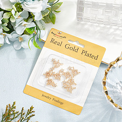 10 Stück Messing-Federringverschlüsse mit klarem Zirkonia&nbsp;KK-BBC0020-07