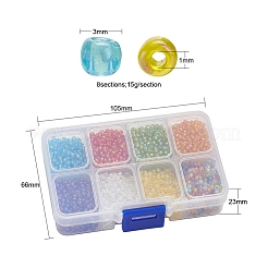 120g 8 Farben runde Glasperlen&nbsp;SEED-YW0001-63