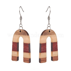 Ensembles de boucles d'oreilles pendantes en résine et bois de noyer&nbsp;EJEW-JE04514