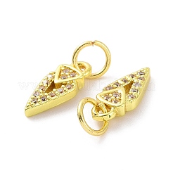Breloques pointues en laiton micro pavé de zircons cubiques transparents&nbsp;KK-E068-VF075