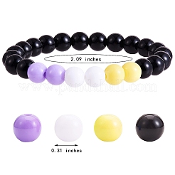 Acryl-Stretcharmband mit runden Perlen für Frauen&nbsp;BJEW-SW00066-01