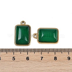 Anhänger aus natürlichem grünem Onyx-Achat (gefärbt und erhitzt)&nbsp;LS-STAS-K291-04G-06