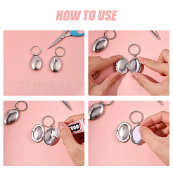 6 porte-clés pendentif médaillon en acier inoxydable 316&nbsp;KEYC-PH01648